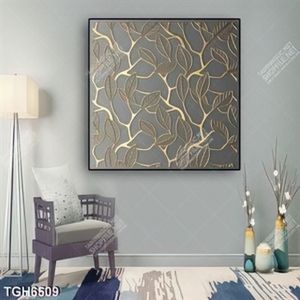 Tranh lá cây gold