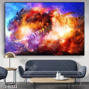 Tranh rồng nền galaxy