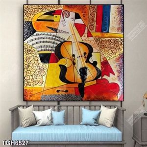 Tranh sơn dầu đàn guitar