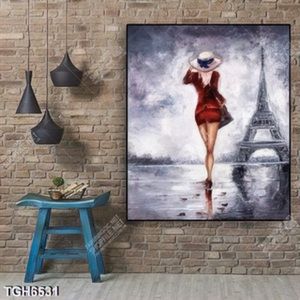 Tranh sơn dầu thiếu nữ Paris