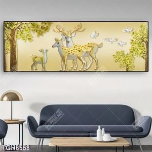 Tranh điêu khắc hươu khổ dọc đẹp