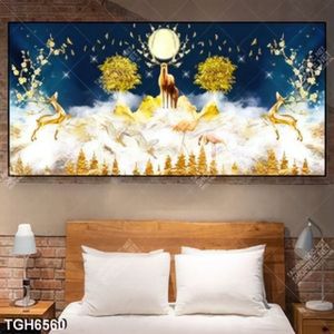 Tranh ghép hươu và chim hạc