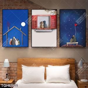 Tranh ghép 3 tấm ngôi nhà
