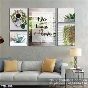 Tranh ghép bộ 5 tấm trang trí đẹp