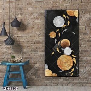 Tranh ghép trừu tường đàn cá và lá sen