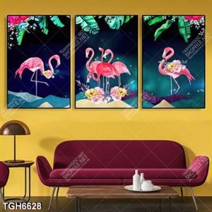 Tranh ghép 3 tấm Hồng Hạc