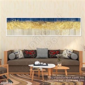 Tranh ghép hàng cây mạ vàng ấn tượng