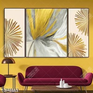 Tranh ghép3 tấm gân lá gold