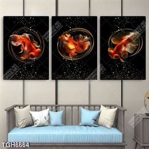 Tranh ghép 3 tấm cá 4 đuôi