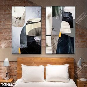 Tranh ghép 2 tấm trừu tượng