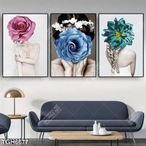 Tranh ghép 3 tấm người mẫu