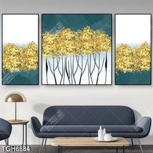Tranh ghép 3 tấm cây gold