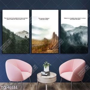 Tranh ghép 3 tấm rừng cây