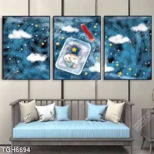 Tranh ghép 3 tấm sơn dầu decor đẹp