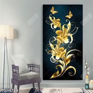 Tranh khổ dọc hoa gold