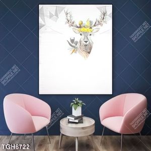 Tranh ghép decor đầu hươu