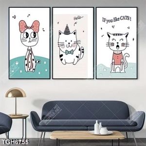 Tranh ghép 3 tấm mèo con