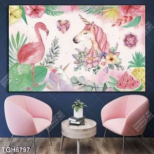 Tranh vẽ màu nước ngựa và Hạc