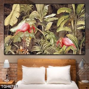 Tranh lá cây và Hồng Hạc