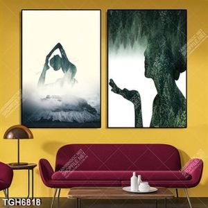 Tranh ghép 2 tấm tập yoga