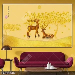 Tranh ghép đôi hươu vàng