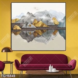 Tranh núi và dòng sông in kính đẹp