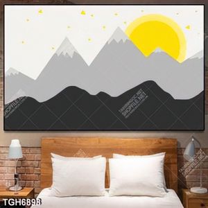 Tranh ghép núi và mặt trời