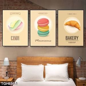 Tranh ghép 3 tấm bánh trang trí tường