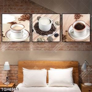 Tranh ghép 3 tấm ly cà phê