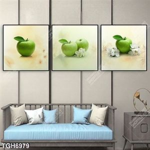 Tranh ghép 3 tấm táo xanh