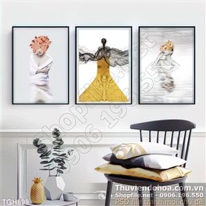 Tranh ghép nghệ thuật cô gái tạo dáng