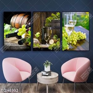Tranh ghép 3 tấm thùng rượu