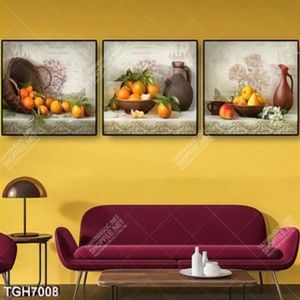 Tranh ghép 3 tấm giỏ cam