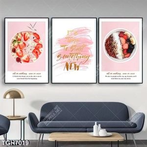 Tranh ghép 3 tấm bánh dâu tây