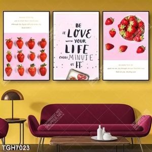 Tranh ghép 3 tấm trái dâu