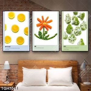 Tranh ghép 2 tấm cam và súp lơ