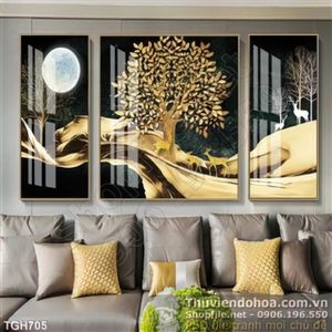 Tranh ghép nghệ thuật khu rừng về đêm