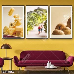 Tranh ghép 3 tấm khoai tây và dứa