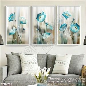 Tranh ghép hoa giả ngọc màu trắng 3d in uv