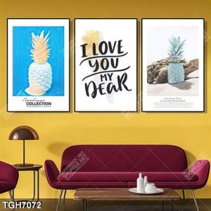 Tranh ghép 3 tấm trái dứa