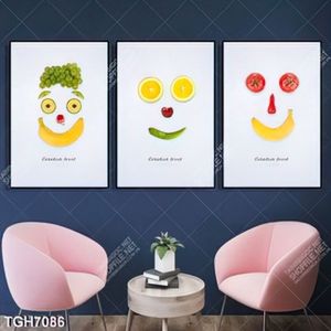 Tranh ghép 3 tấm decor trái cây