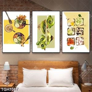 Tranh ghép 3 tấm món ăn Châu Âu