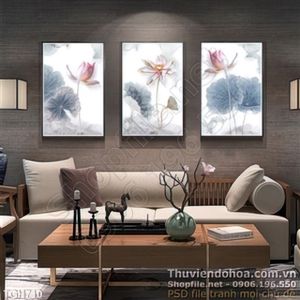 Tranh ghép hoa sen giả ngọc đẹp 3d in uv