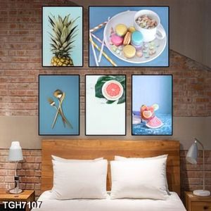 Tranh ghép 5 tấm bánh và sinh tố