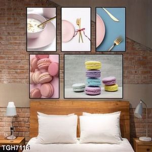 Tranh ghép 5 tấm bánh và ngũ cốc