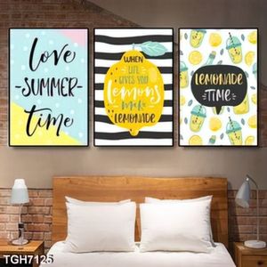 Tranh ghép 3 tấm nước ép chanh