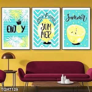 Tranh ghép 3 tấm quán nước
