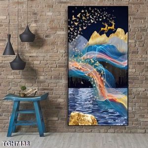 Tranh khổ dọc biển và núi
