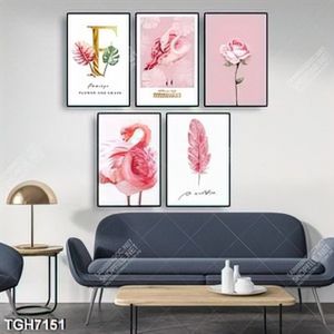 Tranh ghép 5 tấm chim Hồng Hạc