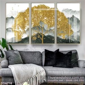 Tranh ghép cái cây mạ vàng đẹp